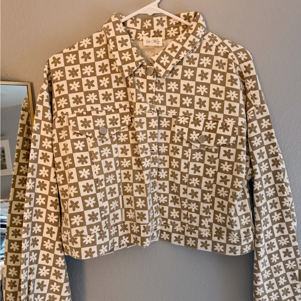 Floral Patterned Tan Jacket